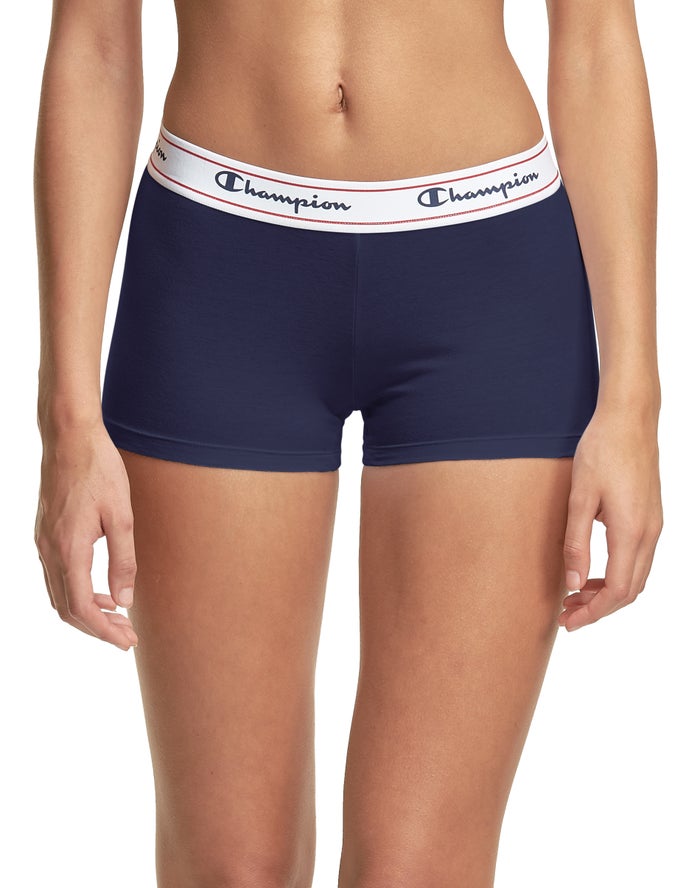 Champion Womens Briefs NZ - logo Navy ( 7905-IPKCU )